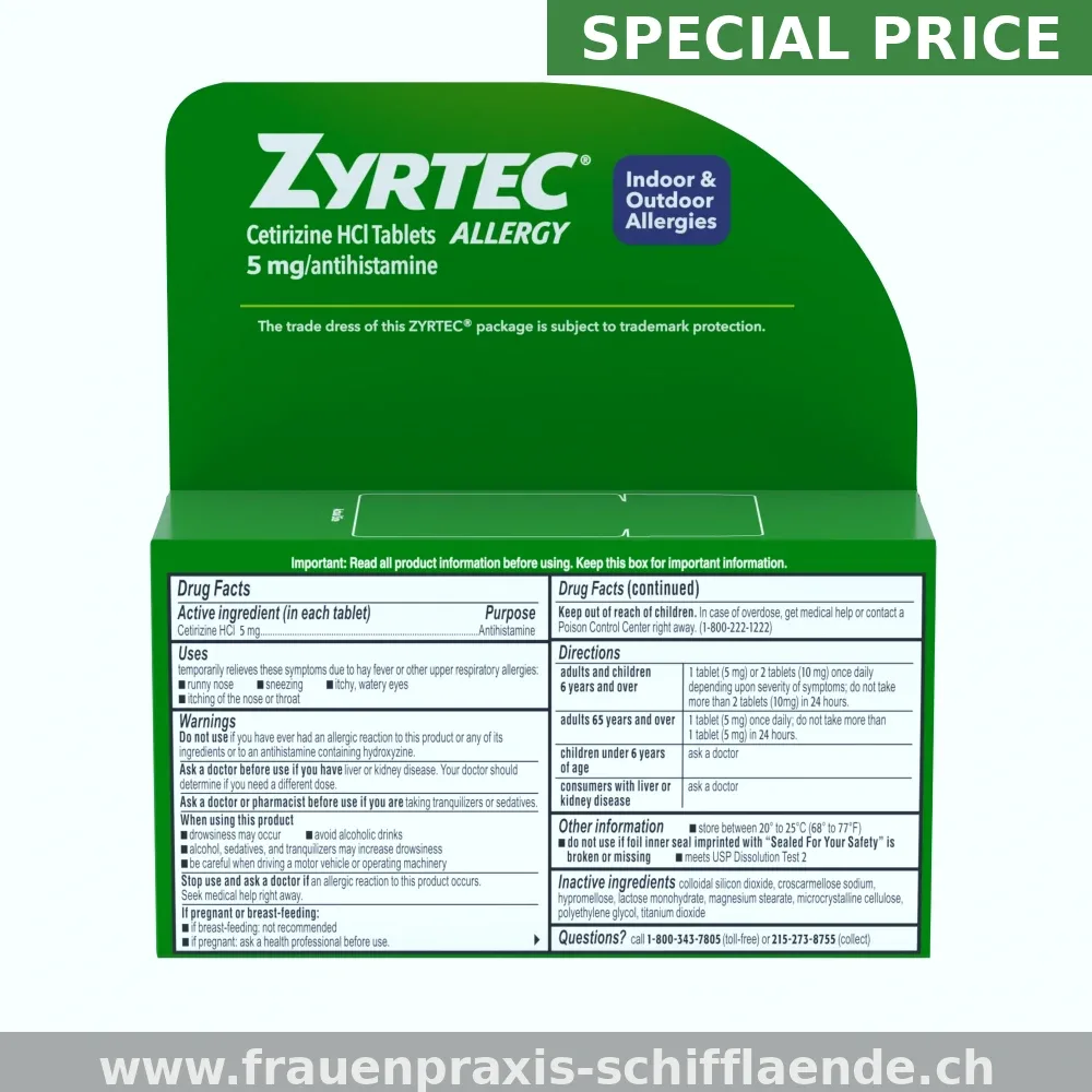 Zyrtec 10 mg generika rezeptfrei bestellen - Shop Apotheke Schweiz